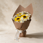 Side view of the Little Sunshine soap flower bouquet